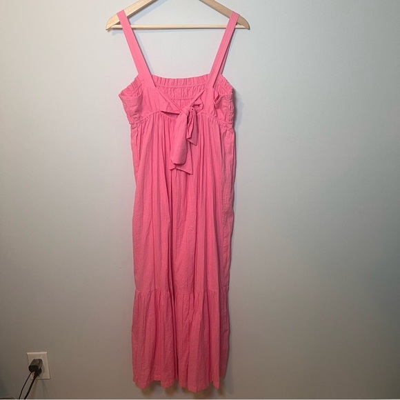 River Island Resort Maxi Dress Women’s L Tied Back Smocked - Vacation Summer - Picture 6 of 9